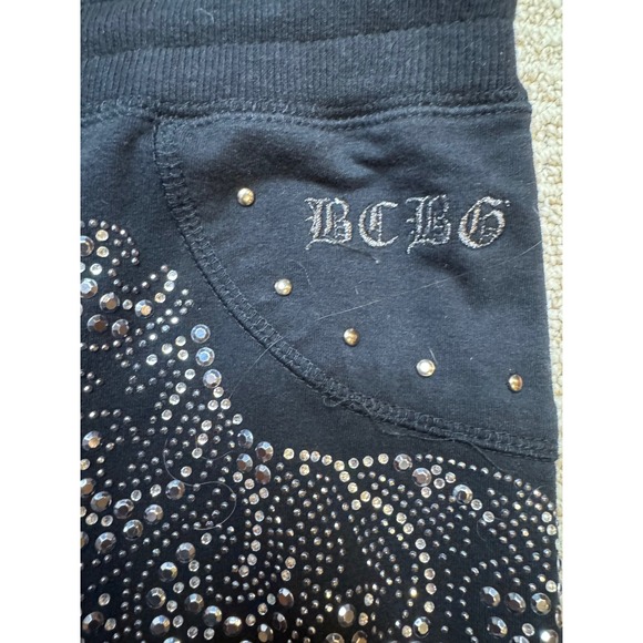 BCBGMAXAZRIA Black Rhinestone Tracksuit Set Jacket Pants Women's XL - Picture 13 of 14